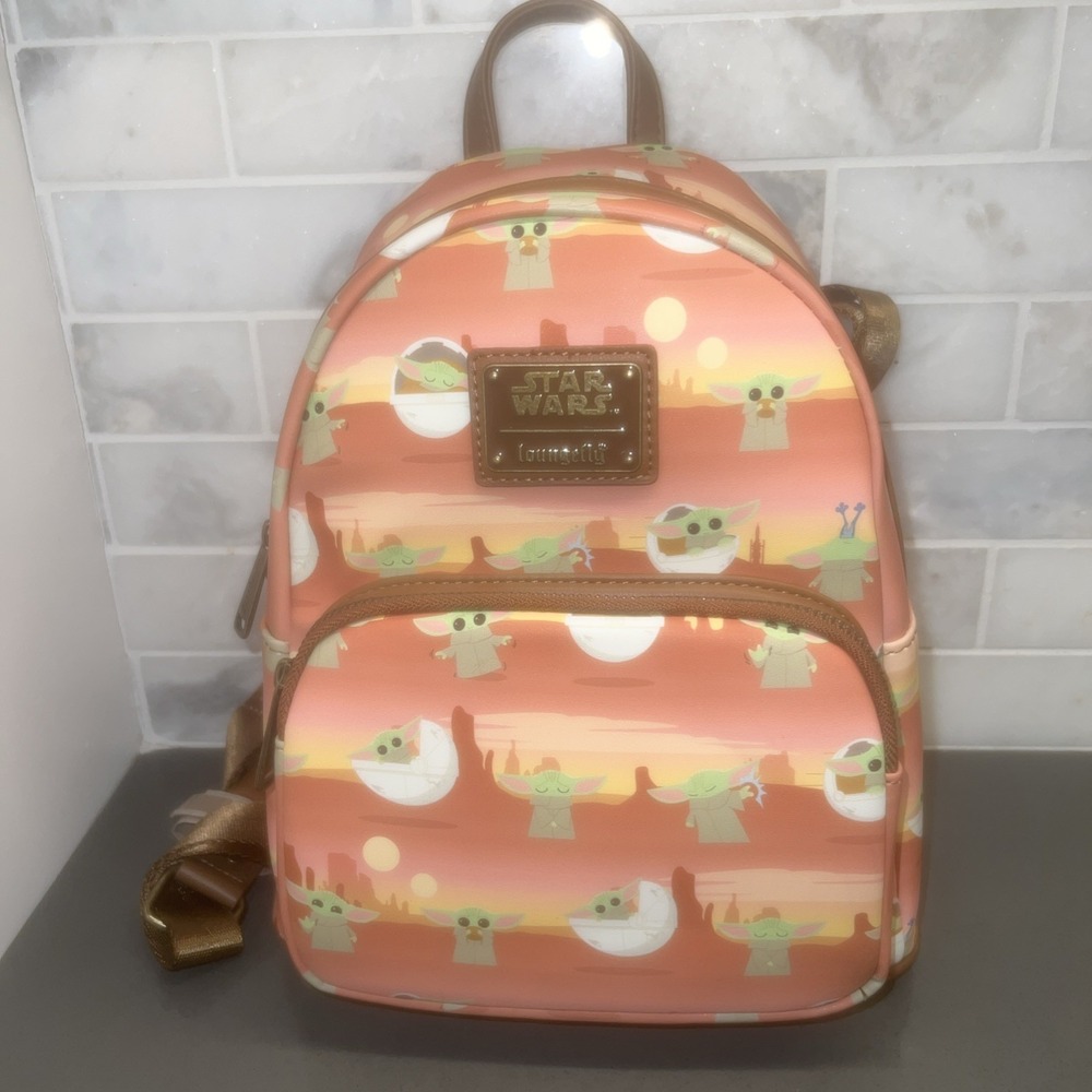 NEW-Loungefly Disney Star Wars Mandalorian The Child Baby Yoda Mini Backpack